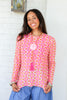 Eliana Orange Multi Flower Long Sleeve Layering Top