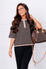 Simple Black Short Sleeve Sweater