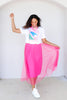 Catching Up Pink Midi Skirt