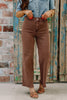 Little Moments Mahogany Cropped Wide Leg Jean