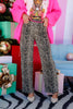 Just Black Leopard High Rise Vintage Straight