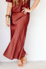 Reese Sienna & Brown Striped Midi Skirt