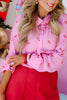 Candy Cane Pink Long Sleeve Top