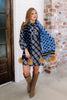 Mitchie's Sky Blue & Camel Monogram Pattern Scarf