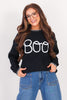 Boo Black Long Sleeve Sweater