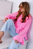 Bridget Neon Pink Long Sleeve Leopard Blouse