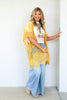Butterfly Mustard Lace Short Sleeve Kimono