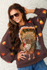 Queen Of Sparkles Sequin Turkey & Leaves Sweatshirt