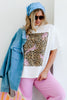 Pink Cheetah White Short Sleeve Tee