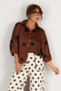 One More Time Brown Polka Dot Short Sleeve Blouse