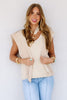City Streets Beige Sleeveless Shoulder Wrap