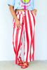 Daydream Red & Ivory Striped Wide Leg Pant