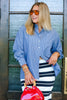 Lydia Navy Striped Long Sleeve Top