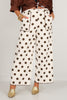 Ariana Ecru & Brown Polka Dot Wide Leg Pant