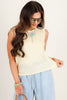 Jessica Cream Sleeveless Sweater