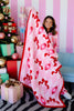 DOORBUSTER TWT®  Exclusive Red & Pink Bow & Lights Cozy Blanket