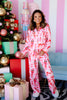 DOORBUSTER TWT®  Nutcracker Pink & Red Wide Leg Pajama Set