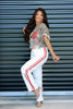 Lindsey White Denim Stripe Straight Leg Jean