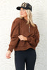 Changing Tune Brown Scuba Half Zip Pullover