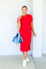 Good Times Short Sleeve Ruby Midi Dress