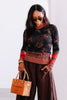 Free People Easy Does It Black Combo Long Sleeve Top