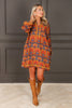 Gretchen Toffee Long Sleeve Mini Dress