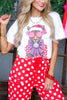 Candy Cane Leopard White Short Sleeve Tee