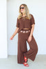 Take You There Brown Short Sleeve Top