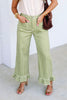 Perfectly You Olive Gingham Cropped Wide Leg Pant