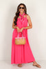 Take Your Turn Sleeveless Fuchsia Jumpsuit