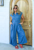 Frankie Denim Short Sleeve Jumpsuit