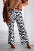 Fine Detail Noir Floral Print Wide Leg Pant