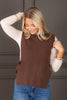 Avery Brown Sleeveless Tie Sweater