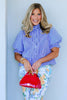 Joanna Blue Short Sleeve Top