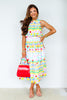 Uptown Girl White Multi Sleeveless Top