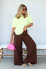 Let It Be Neon Yellow Leopard Short Sleeve Top