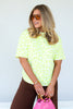 Let It Be Neon Yellow Leopard Short Sleeve Top