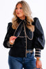 Adrianne Black Tie Long Sleeve Top