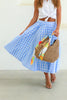 Sophia Blue Gingham Midi Skirt