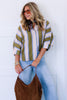 Lindy Olive And Blue Short Sleeve Top