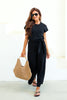 Spanx Airessentials Very Black Tie Waist Jumpsuit