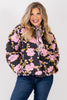 About You Charcoal Floral Long Sleeve Jacket