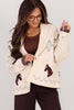 Me Against the Mountains Beige Taupe Horse Long Sleeve Cardigan