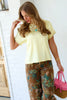Insight Butter Satin Short Sleeve Top