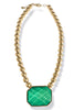Sparkle In My Eye Green Stone & Ball Bead Necklace
