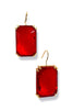 Red Hot Octagon Stone Drop Earrings