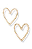 Love You More Pearl Bead Heart Earrings