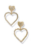 My Heart Is Yours Gold Pave Heart Dangle Earrings