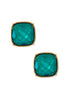 Lana Teal Epoxy Stone Stud Earrings