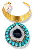 Made in the Deep South 1970s Agate & Turquoise 1970s Monet Choker Necklace